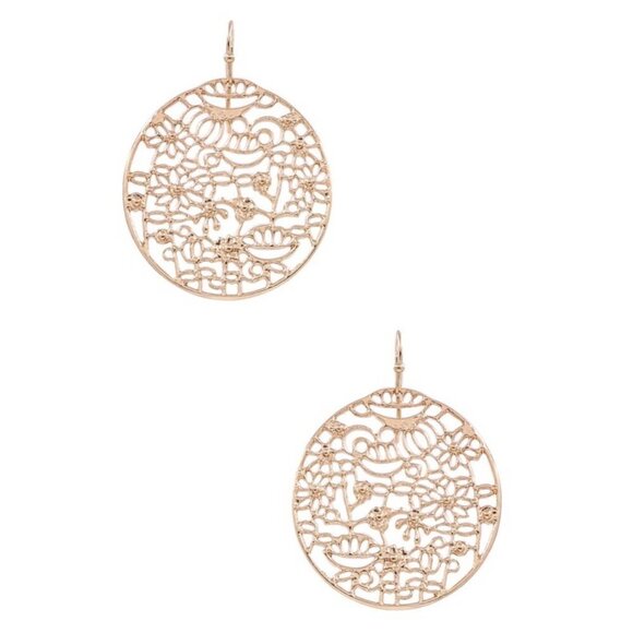 SYDNEE GOLD LASER CUT DROP EARRINGS - Picture 1 of 1
